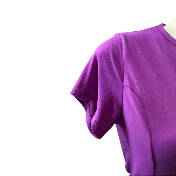 Plus Size. Vibrant Purple Short Sleeve Top, 4X - Picture 6 of 6